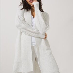 NWT Soma Large Duster Cardigan Ribbed Sweater Pockets Open Front